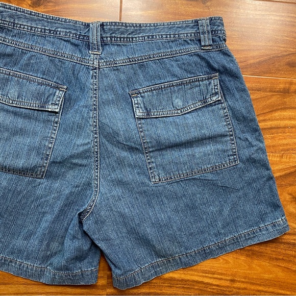 Vintage 1775 Women Medium Blue High Waist Relaxed 100% Cotton Jean Short Size 14 - Picture 8 of 16